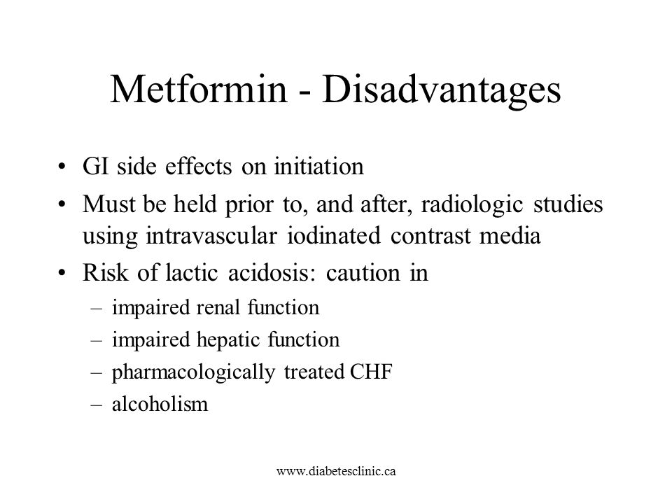 Metformin - Disadvantages