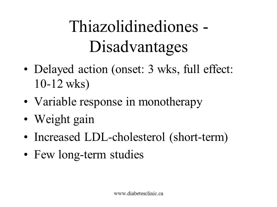 Thiazolidinediones - Disadvantages