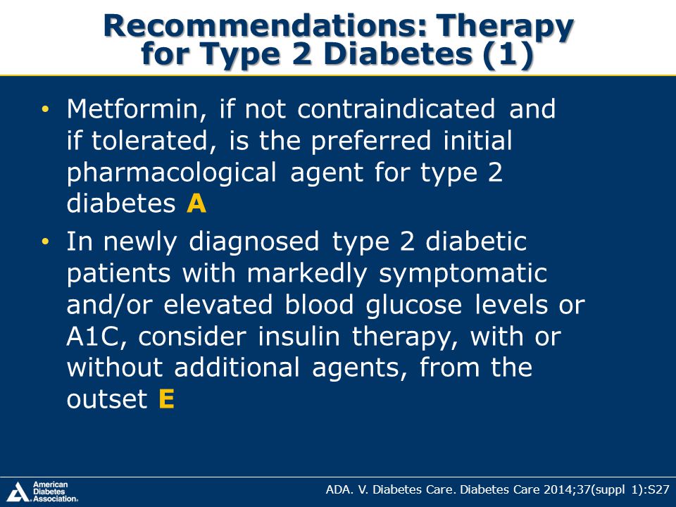 Recommendations: Therapy for Type 2 Diabetes (1)