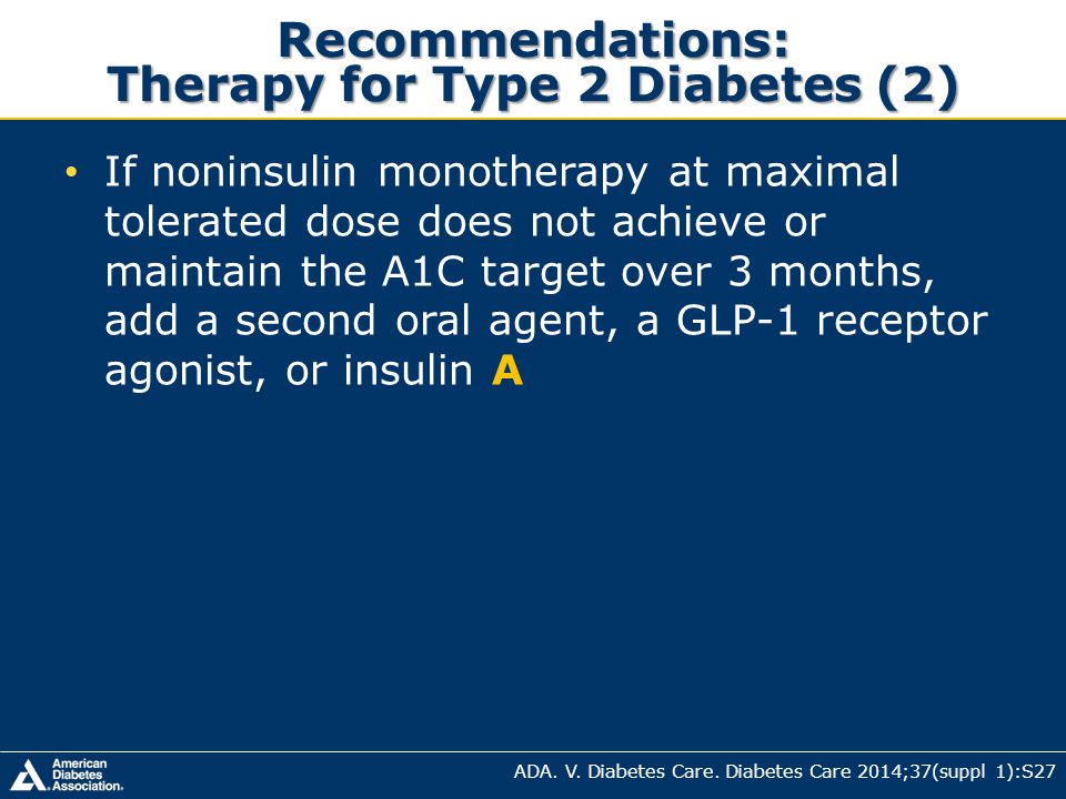 Recommendations: Therapy for Type 2 Diabetes (2)