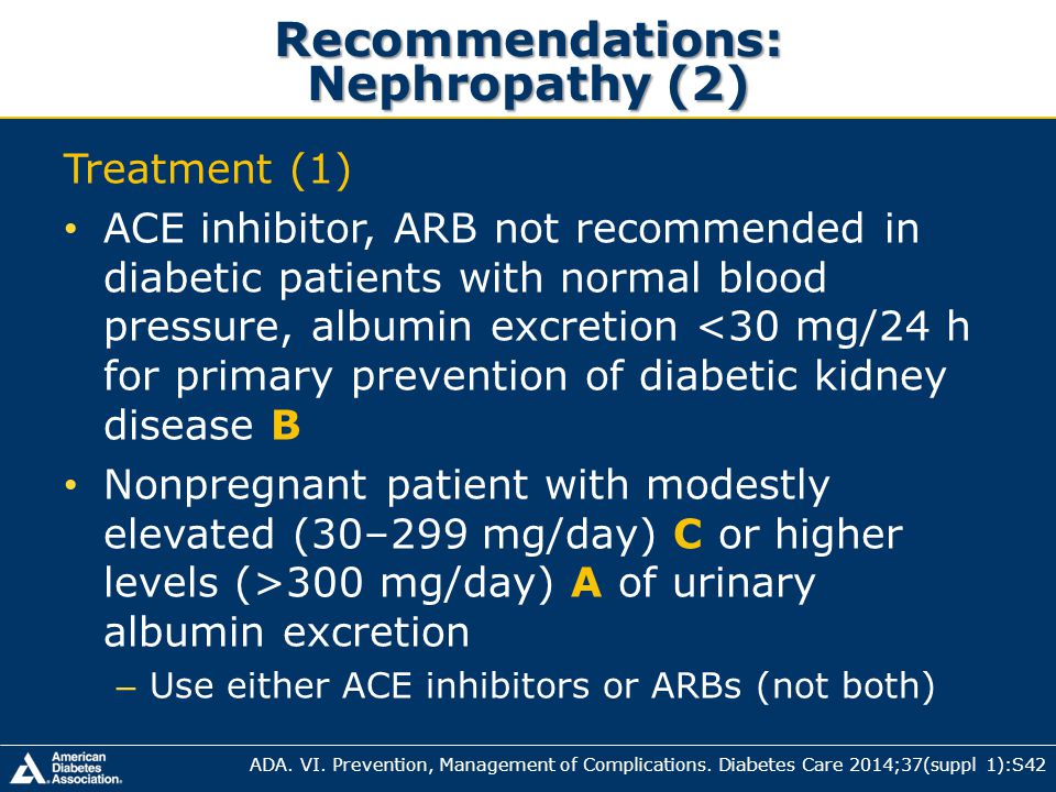 Recommendations: Nephropathy (2)