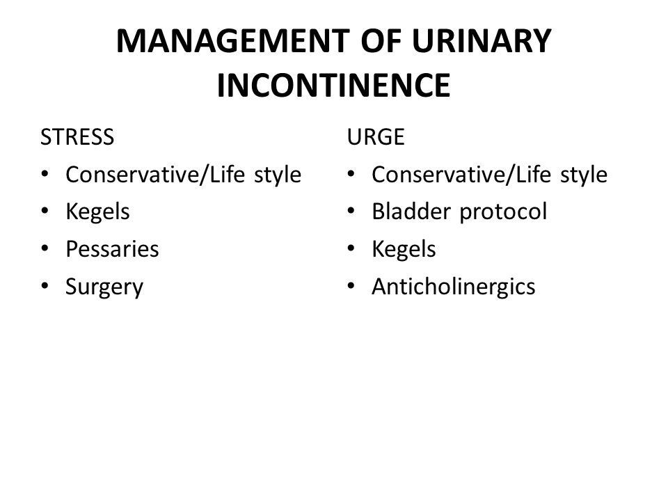 Urinary Incontinence - Stress - Urge - Management - TeachMeObGyn