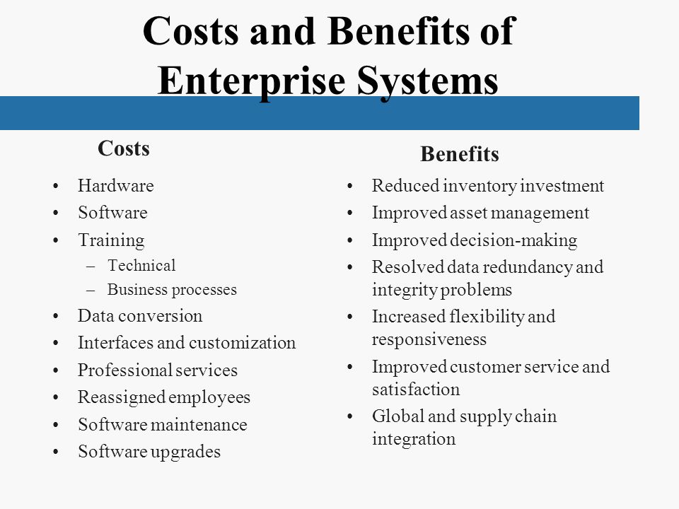Costs and Benefits of Enterprise Systems