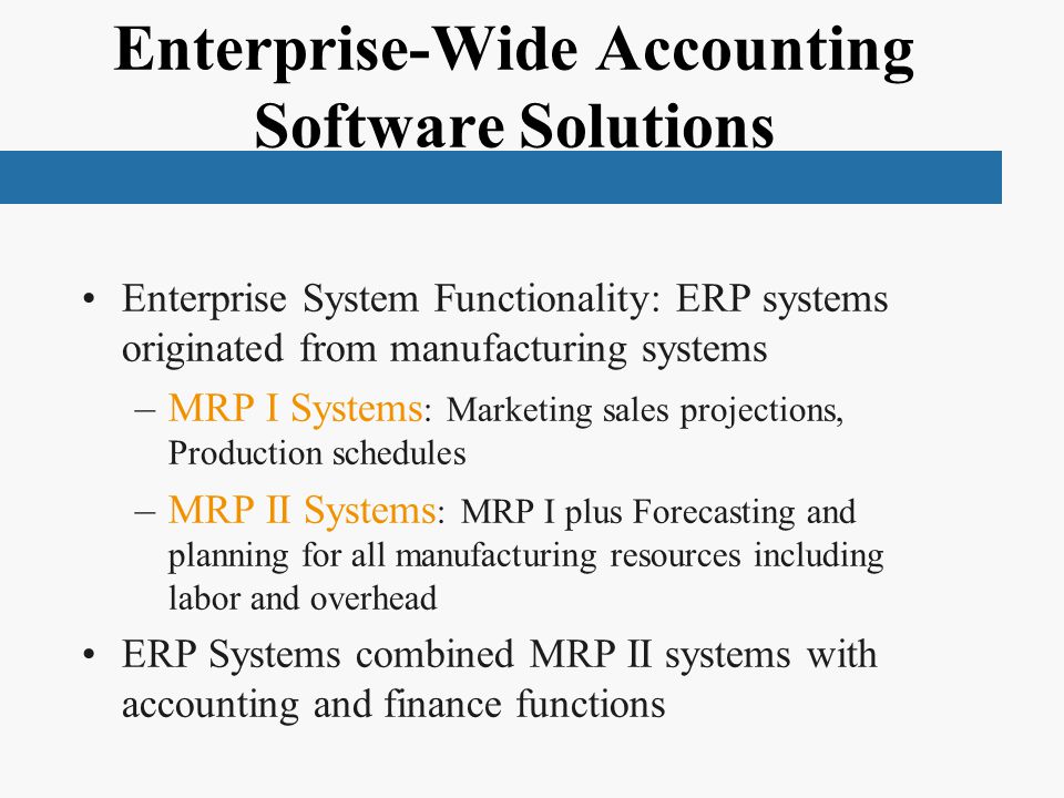 Enterprise-Wide Accounting Software Solutions