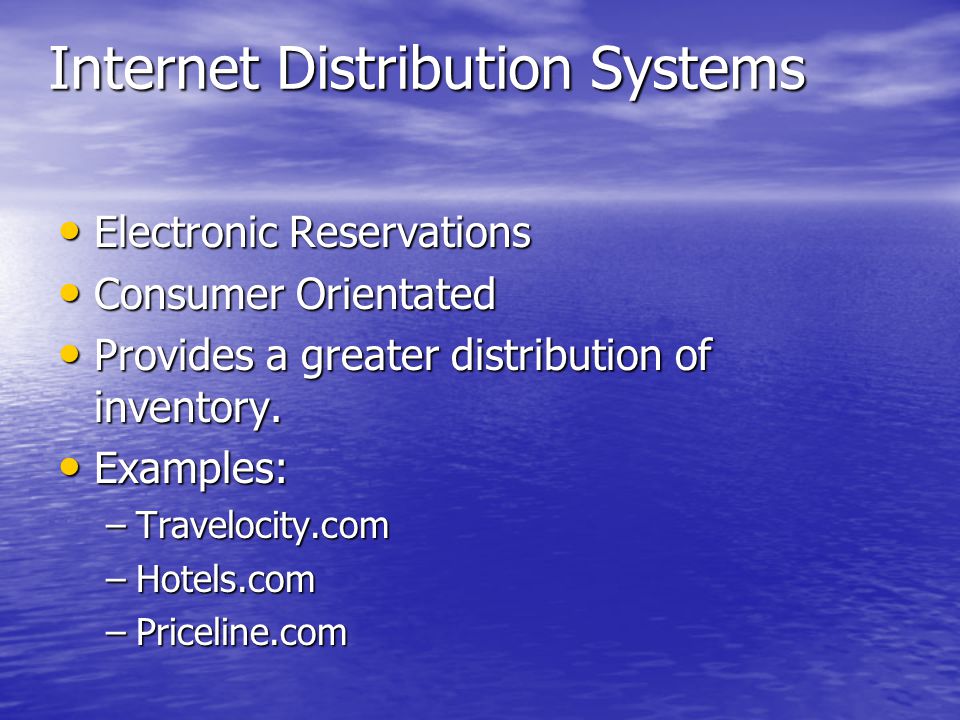 Internet Distribution Systems