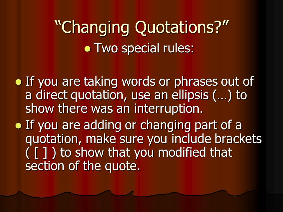 Changing Quotations