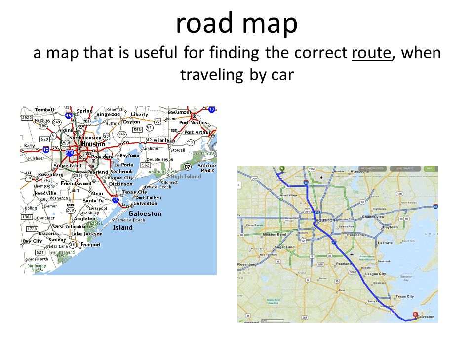 road map a map that is useful for finding the correct route, when traveling by car