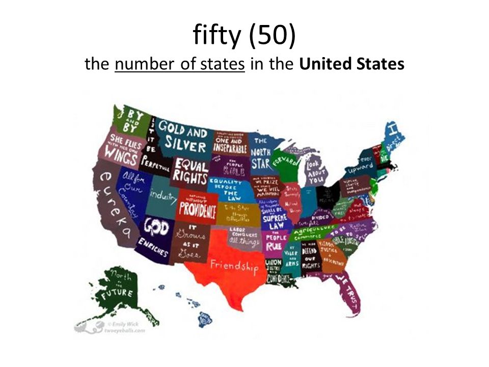 fifty (50) the number of states in the United States