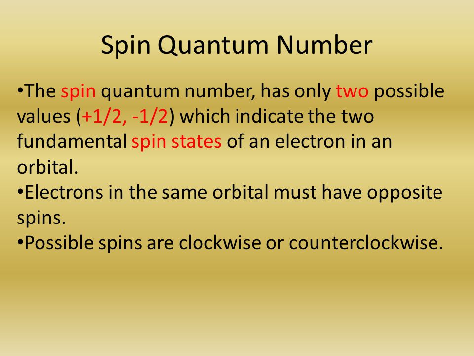 Spin Quantum Number