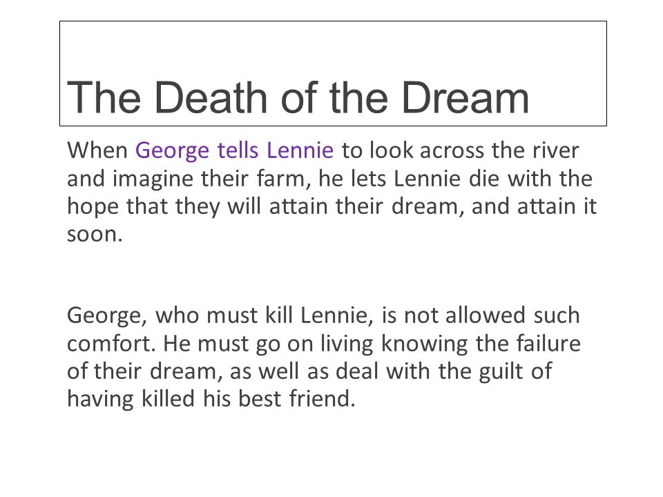 should george have killed lennie essay