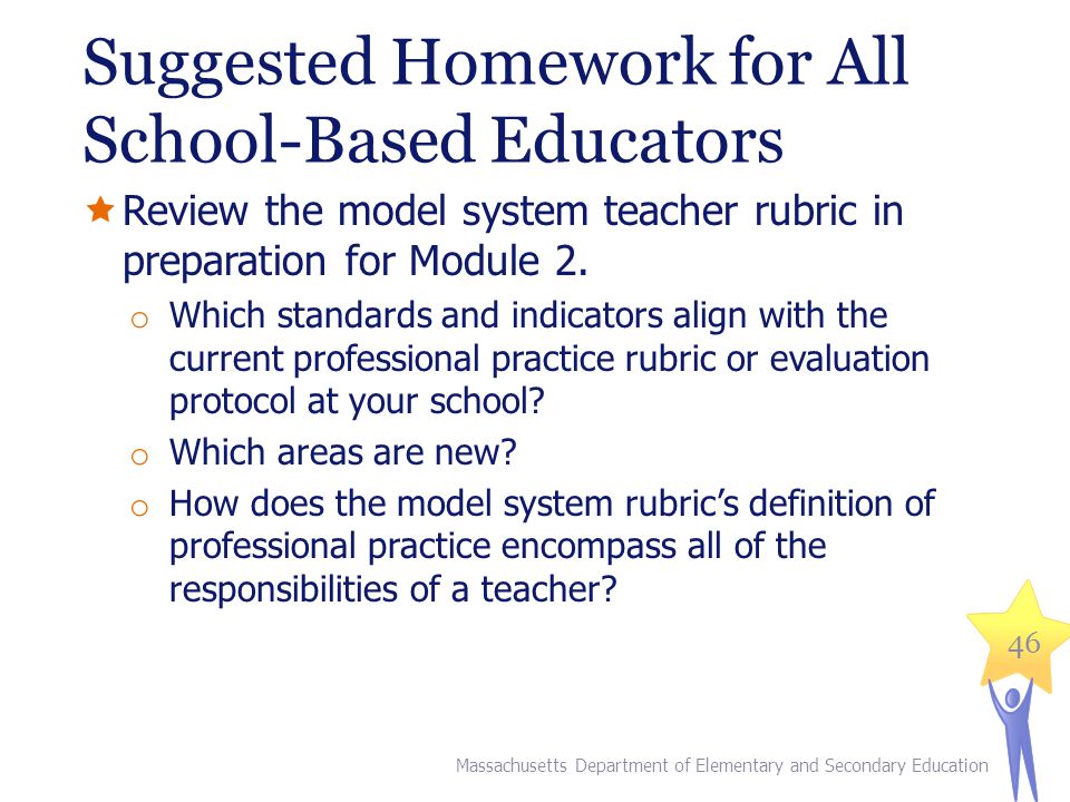 Suggested Homework for All School-Based Educators