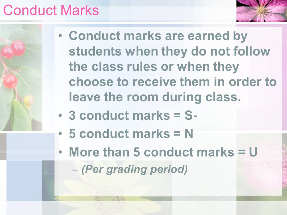 Conduct Marks