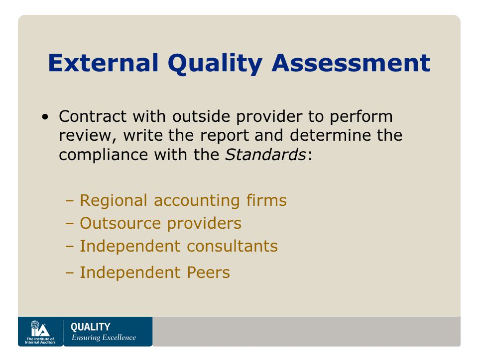 External Quality Assessment