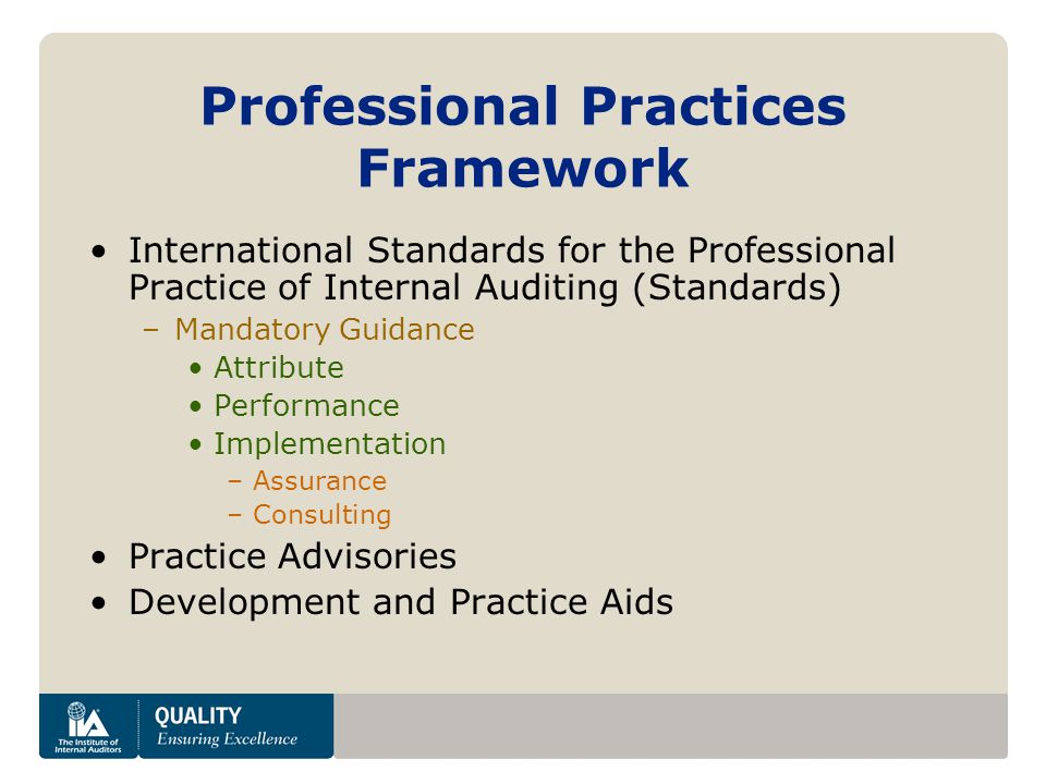 Professional Practices Framework