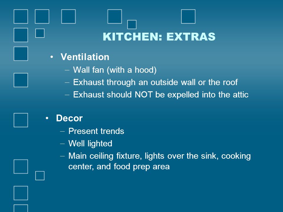 KITCHEN: EXTRAS Ventilation Decor Wall fan (with a hood)