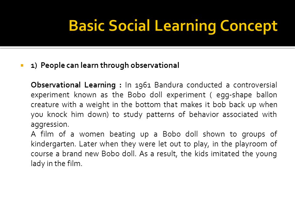 Basic Social Learning Concept