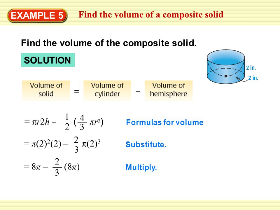 Find the volume of a composite solid