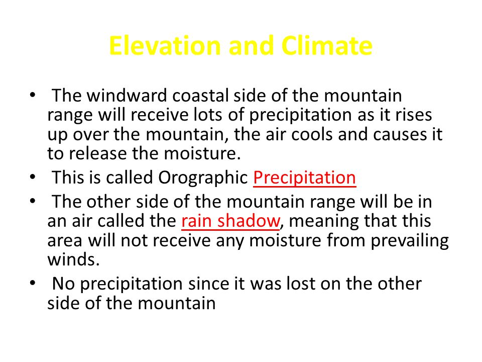 Elevation and Climate