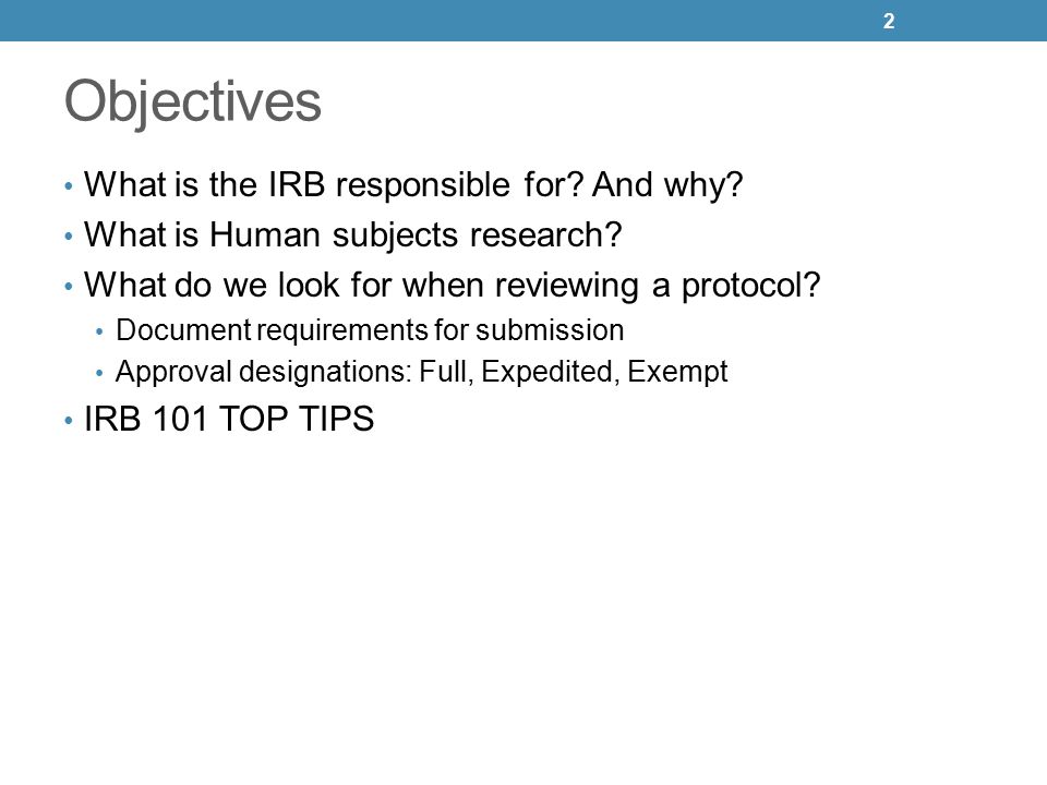 Irb 101 Human Subjects Protection Program And Irb Ppt Download