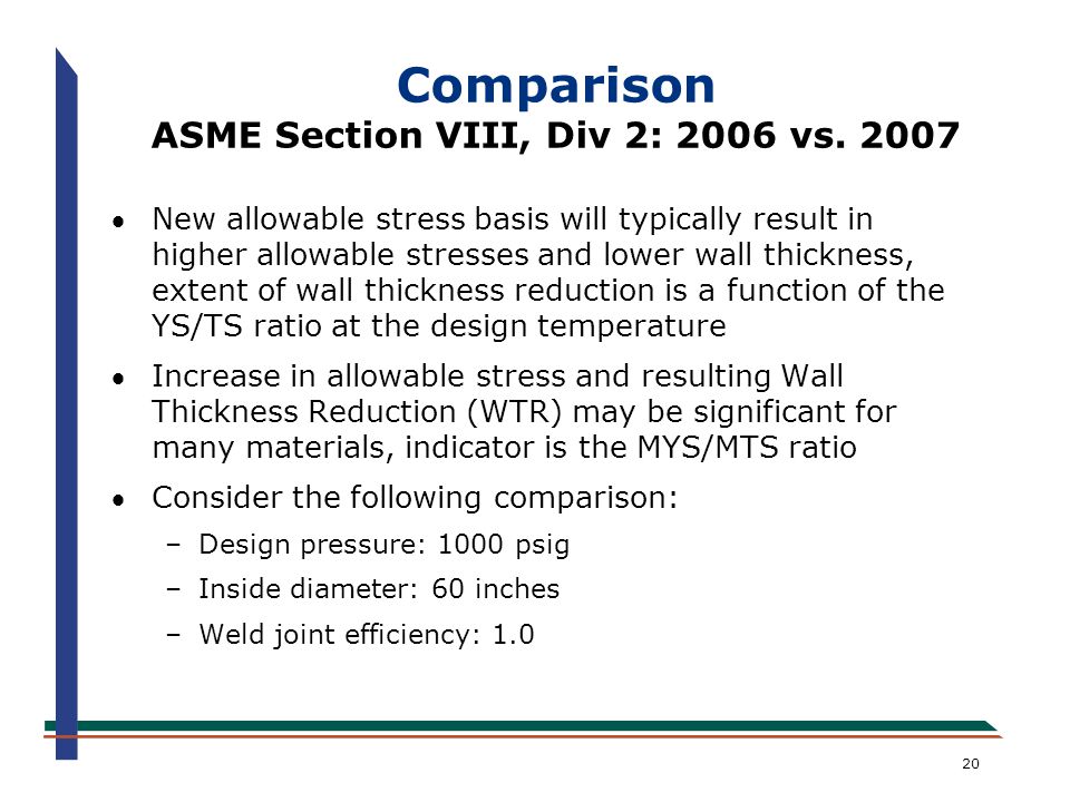 ATTACHMENT 2 An Overview of the New ASME Section VIII, Division 2 Pressure  Vessel Code API Exploration & Production Standards Conference on Oilfield  Equipment. - ppt video online download