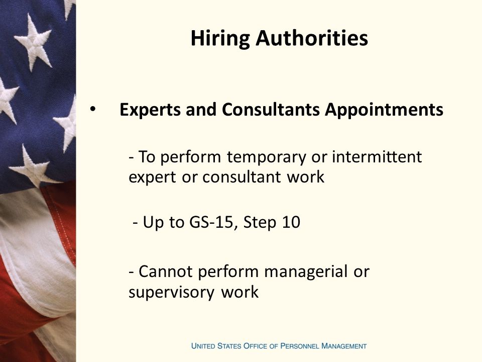Hiring Authorities Experts and Consultants Appointments