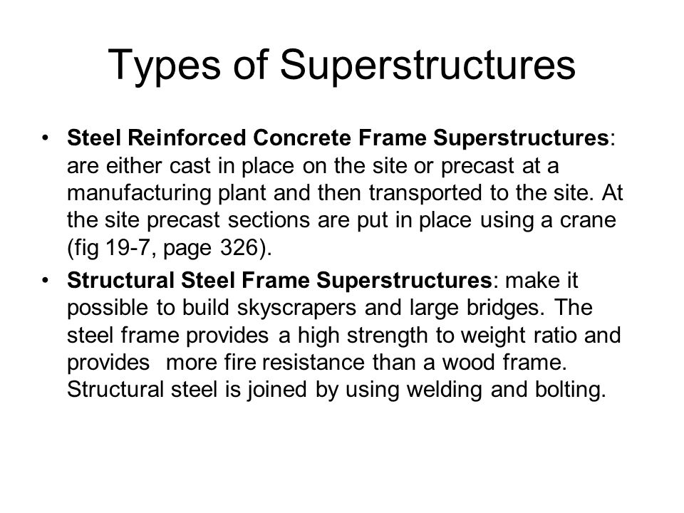 Types of Superstructures