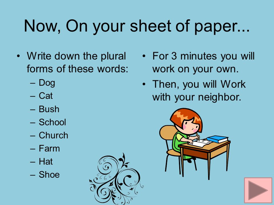 Now, On your sheet of paper...