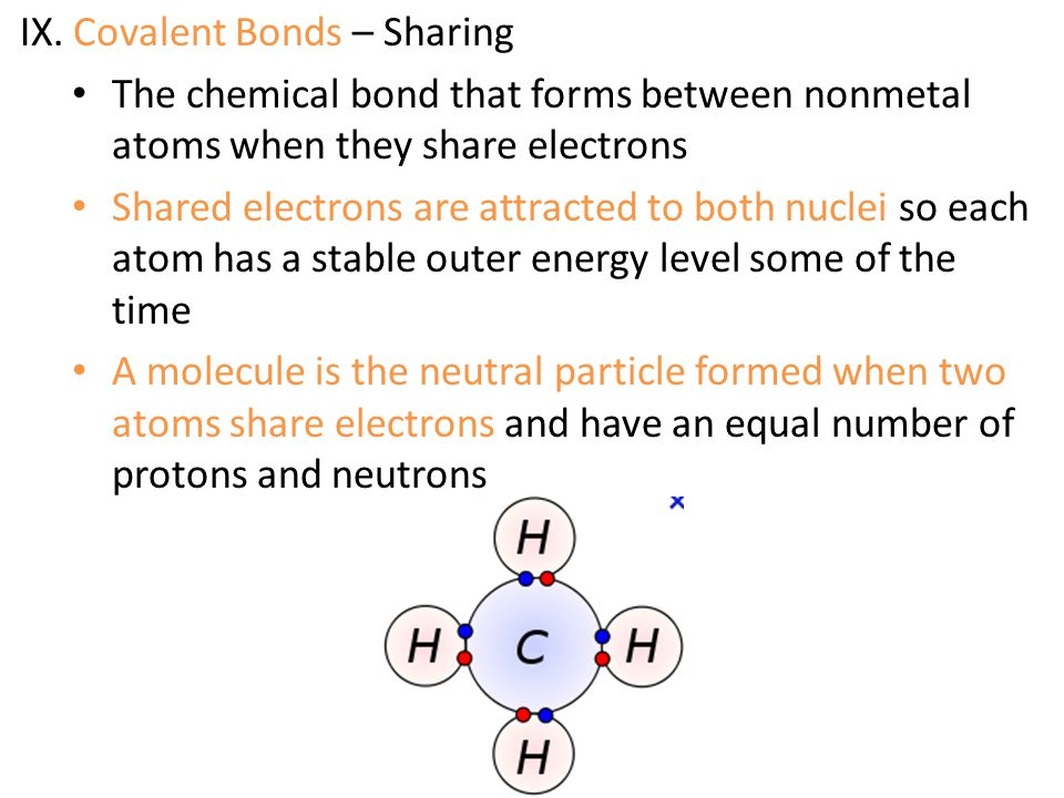 IX. Covalent Bonds – Sharing
