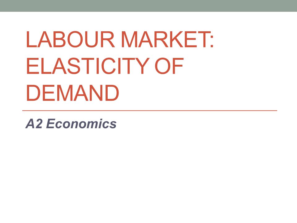 Labour Market: Elasticity of Demand