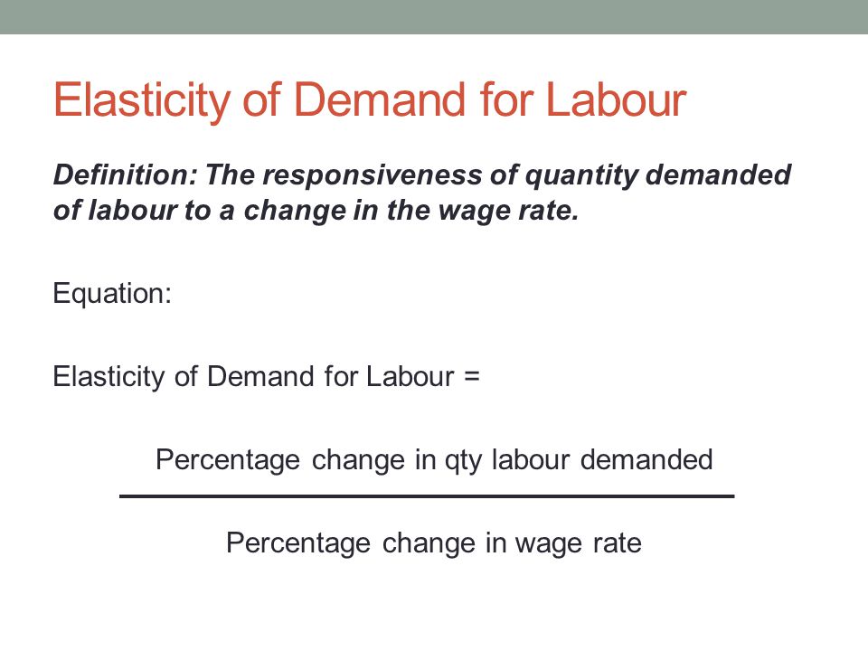 Elasticity of Demand for Labour