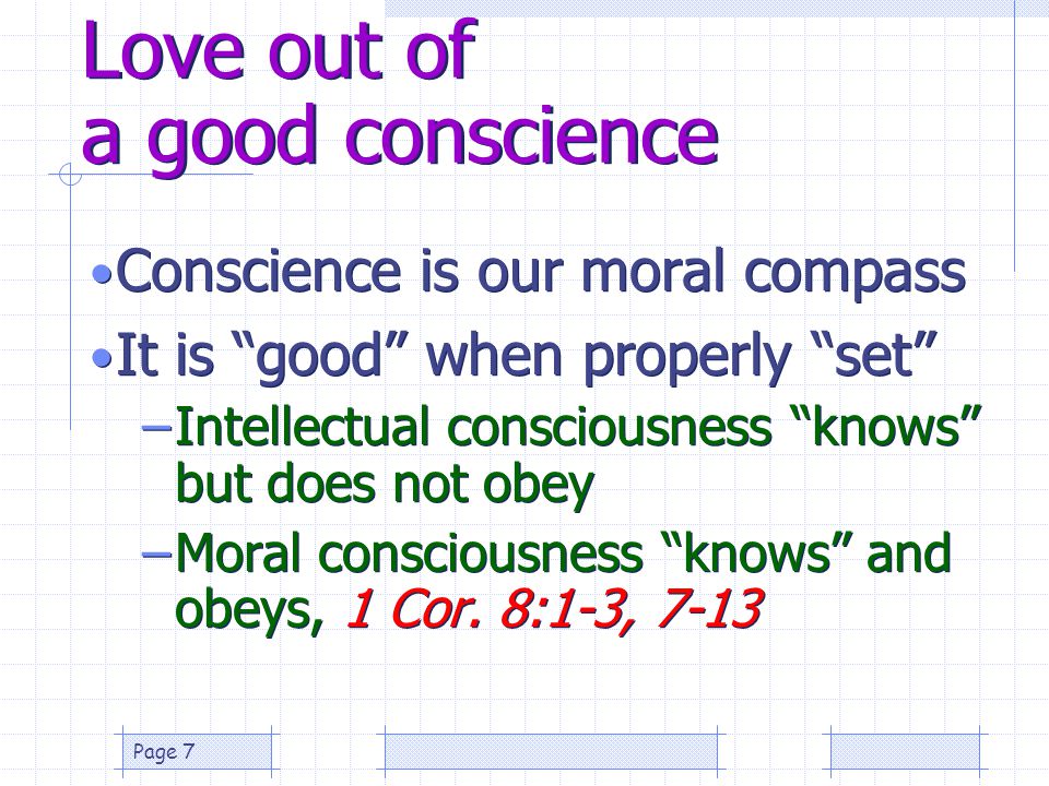 Love out of a good conscience