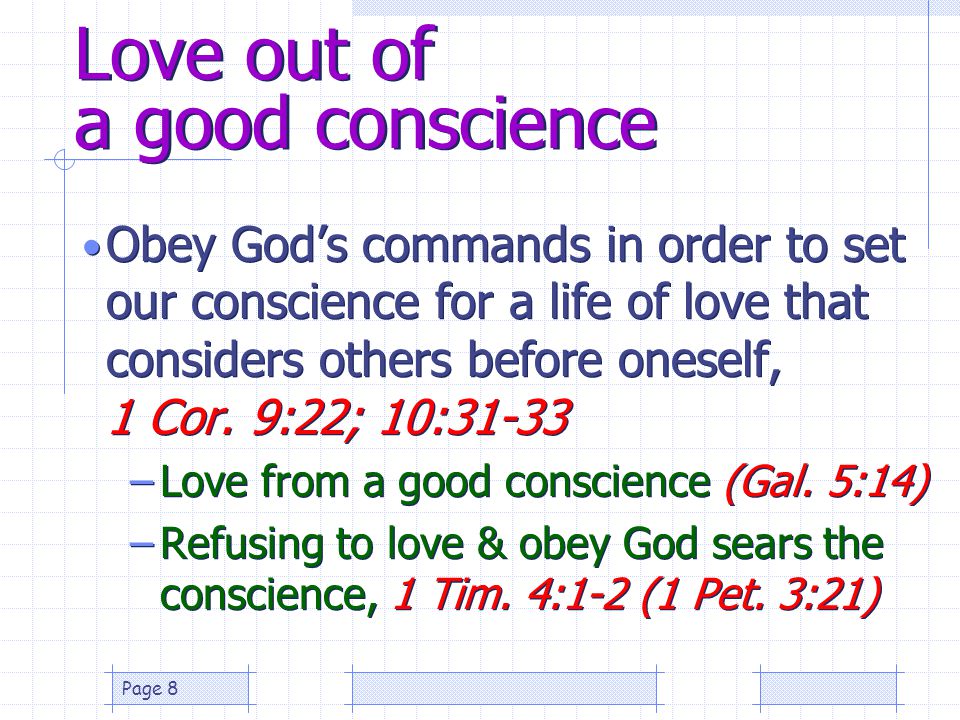 Love out of a good conscience