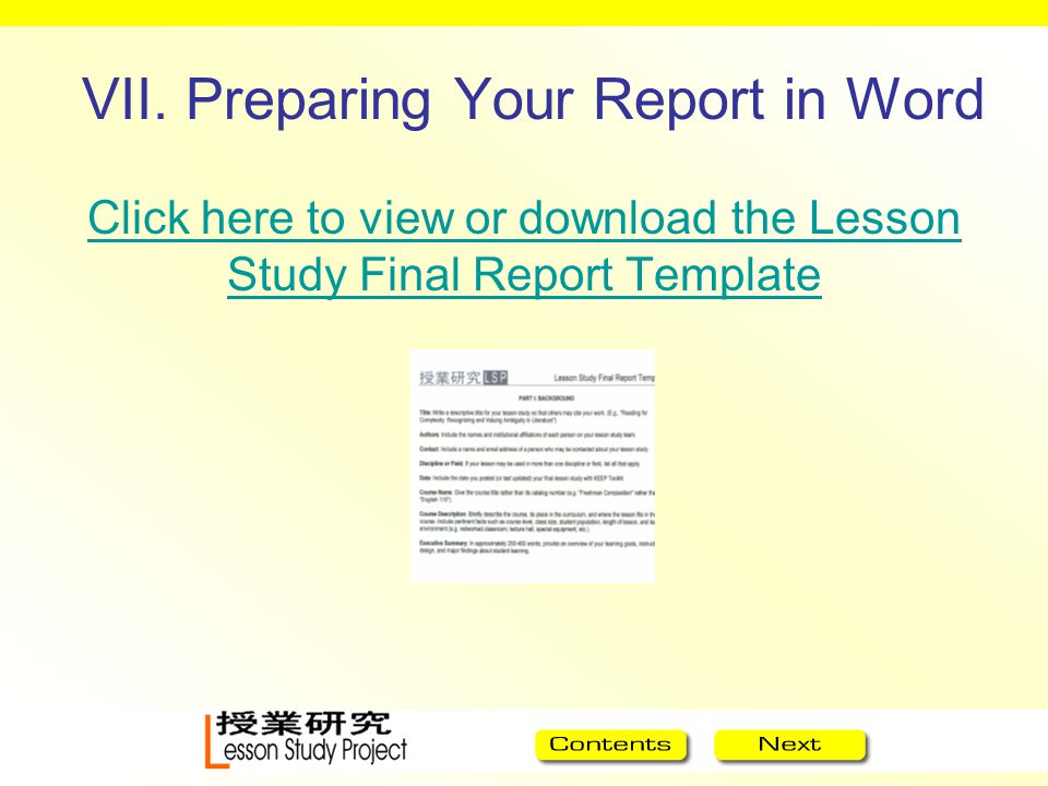 VII. Preparing Your Report in Word
