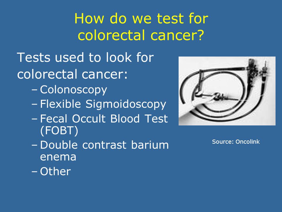 What are the signs and symptoms for colorectal cancer