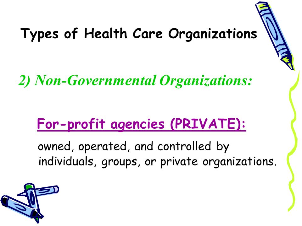 Types of Health Care Organizations