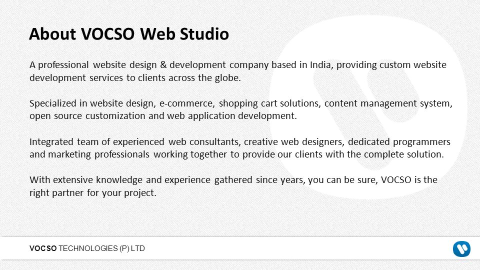 About VOCSO Web Studio