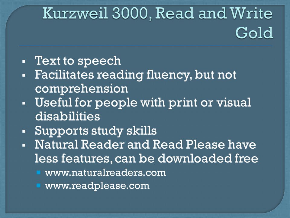 Kurzweil 3000, Read and Write Gold