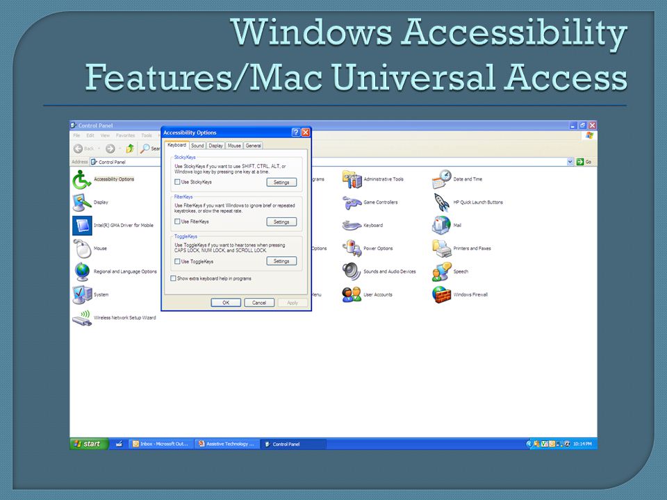 Windows Accessibility Features/Mac Universal Access
