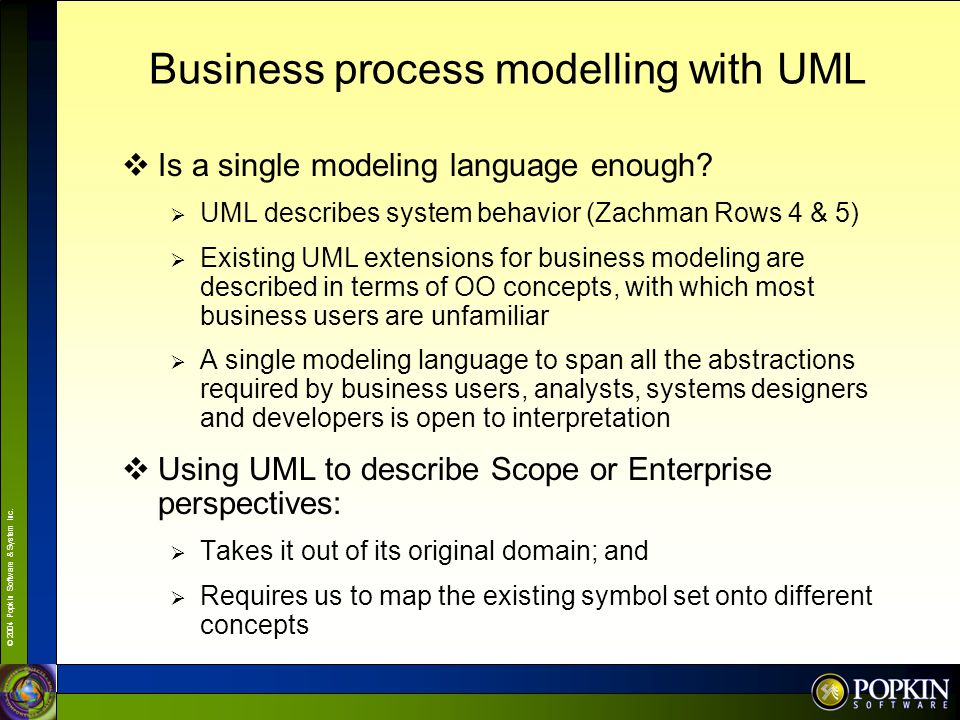 Business process modelling with UML