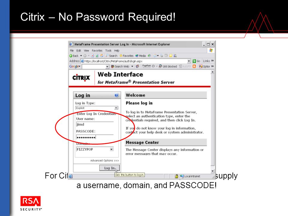 Citrix – No Password Required!