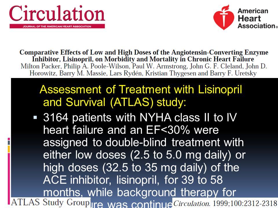 Assessment of Treatment with Lisinopril and Survival (ATLAS) study: