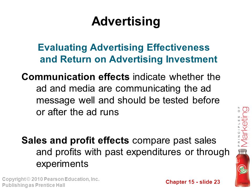 Advertising Evaluating Advertising Effectiveness and Return on Advertising Investment.