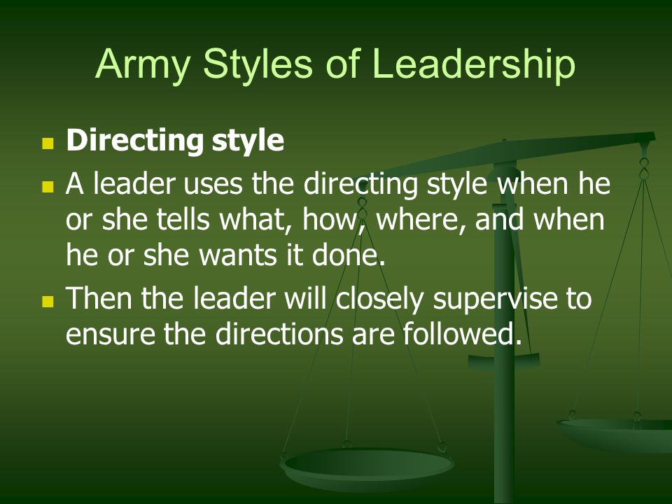 Army Styles of Leadership