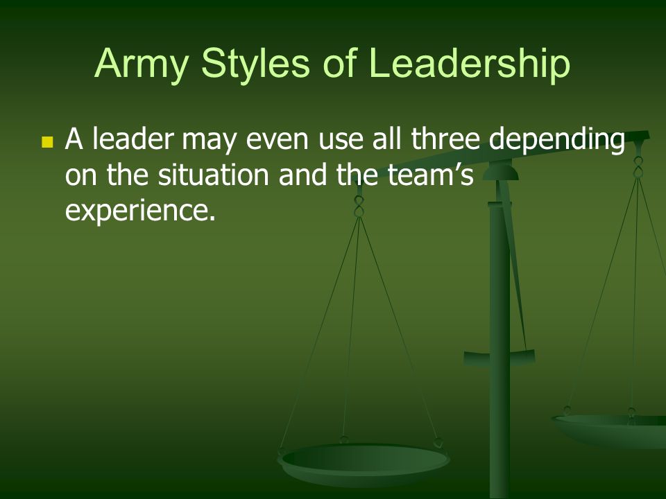 Army Styles of Leadership