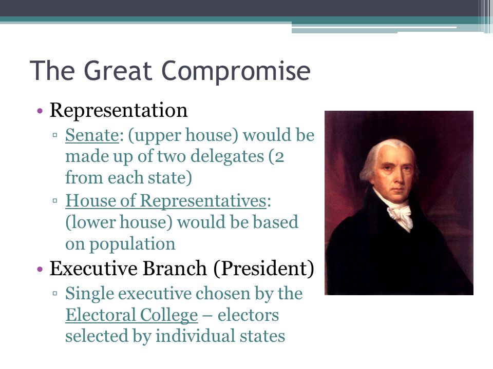 The Great Compromise Representation Executive Branch (President)