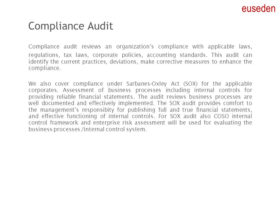 euseden Compliance Audit.