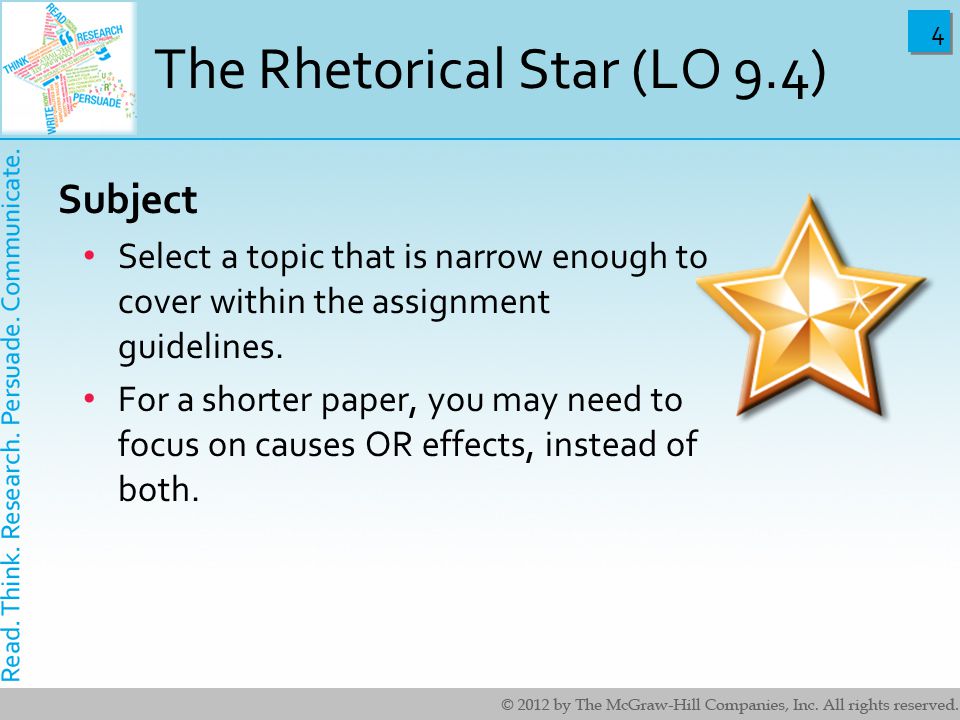 The Rhetorical Star (LO 9.4)