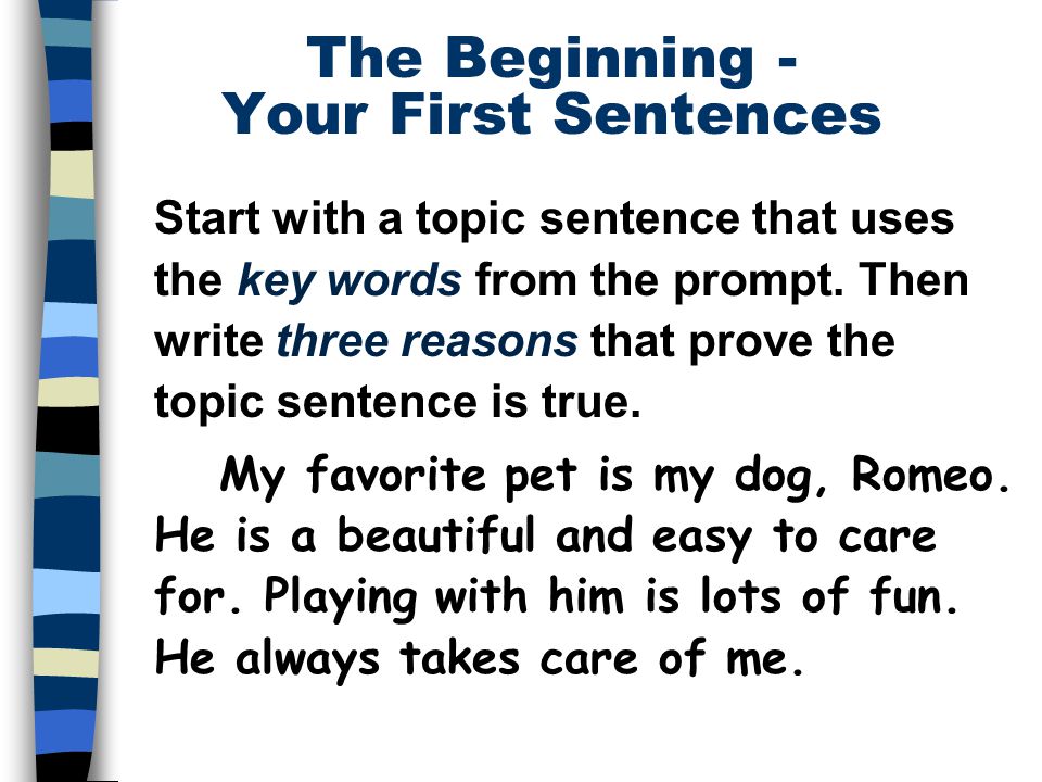 The Beginning - Your First Sentences