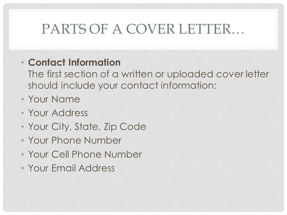 Sections Of A Cover Letter from slideplayer.com