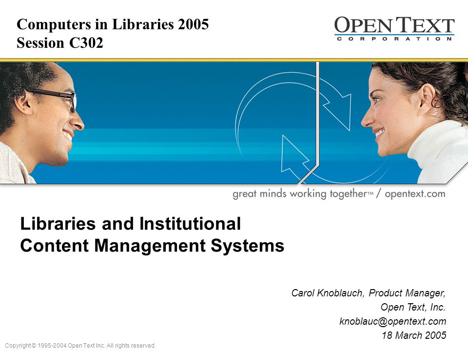 Libraries and Institutional Content Management Systems